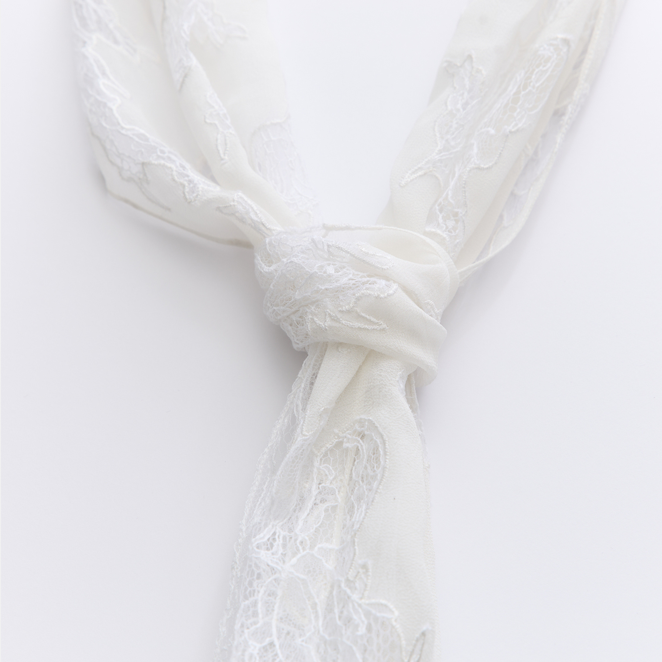 "Quiet Mastery" French top custom lace scarf—Amber Garden 