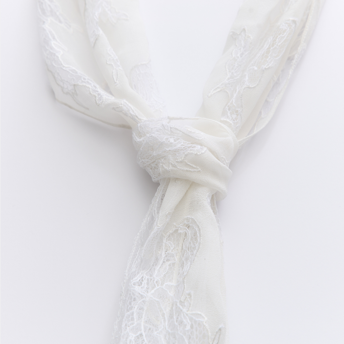 "Quiet Mastery" French top custom lace scarf—Amber Garden 