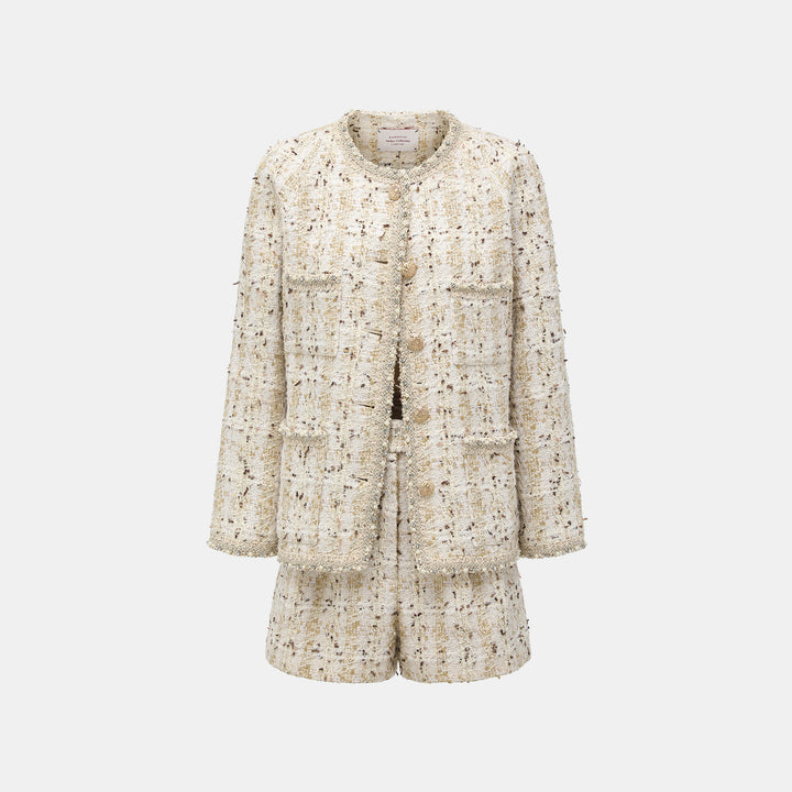 "Chelsea Citywalk." 法國經典絲金織藝花呢短褲—Gilded Lisbon金色里斯本