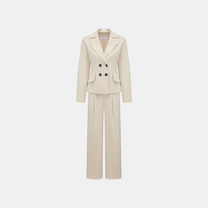 "Speak Sleek." 銀織工藝直條西裝長褲—Drifted Light自由掠影