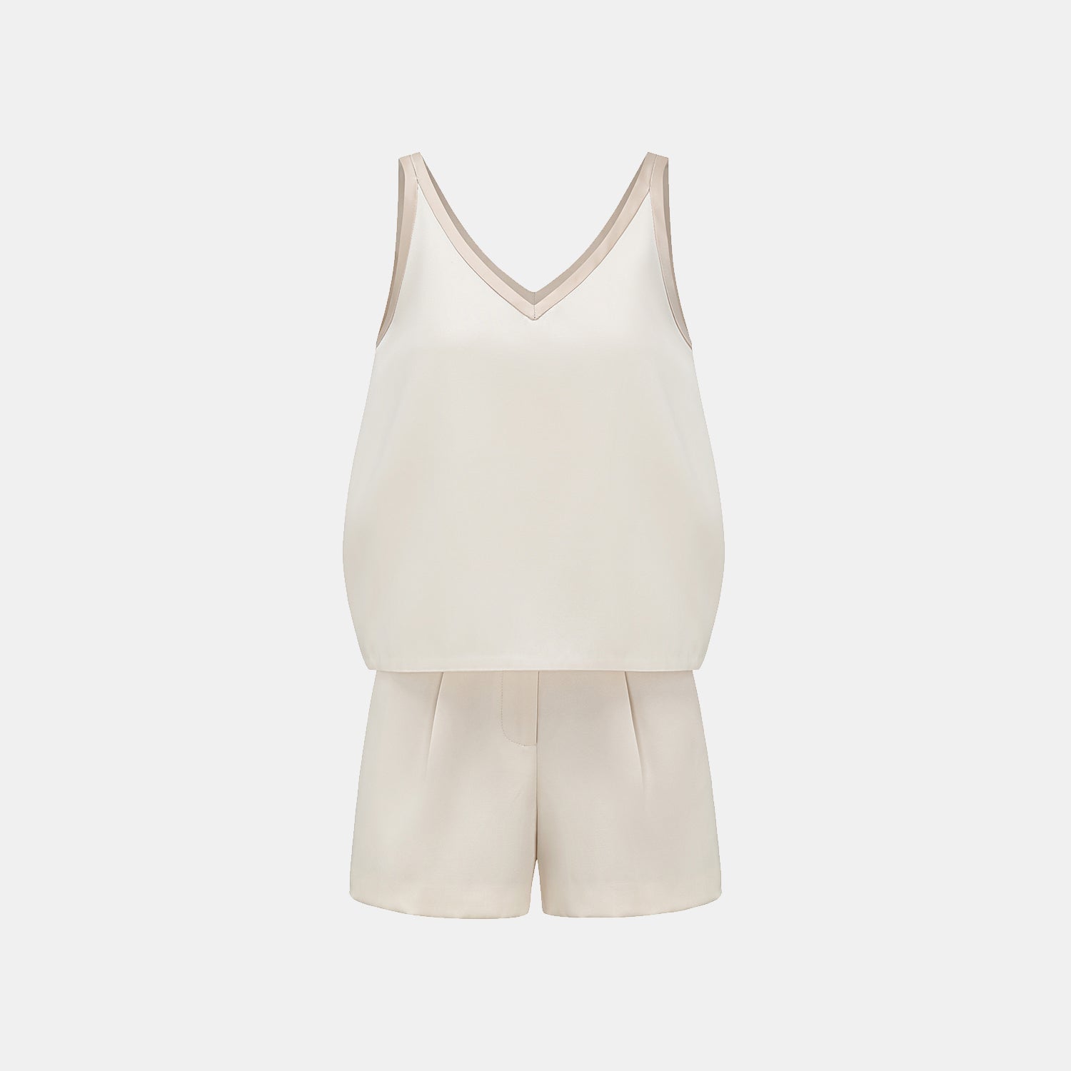 "Weekend at Monaco." 重磅緞面短褲 — Ivory