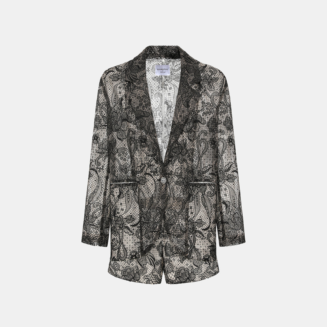 “Weekend At Monaco."鏤雕浮紋織花蕾絲oversized西裝外套—Velvet Noir絲絨夜