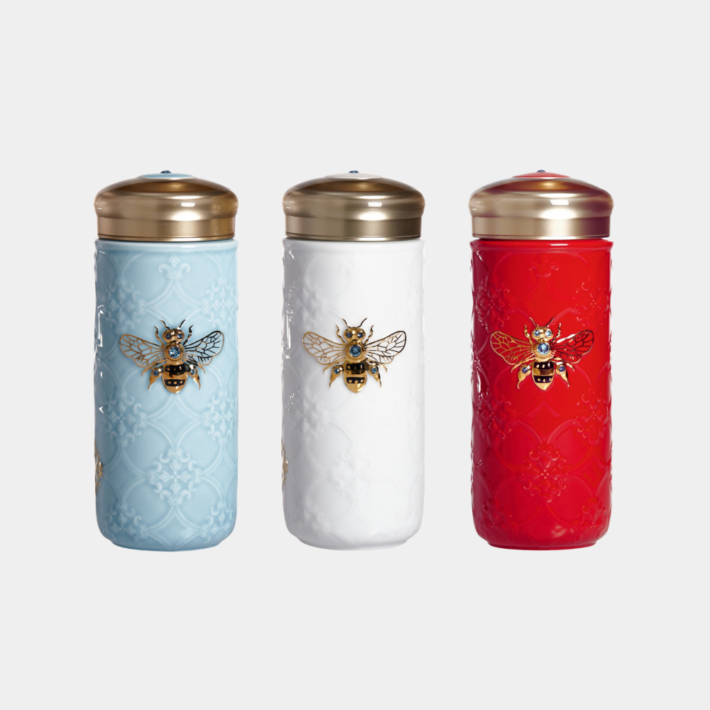 乾唐軒 吉星大蜜蜂水晶隨身杯─ 中國紅描金