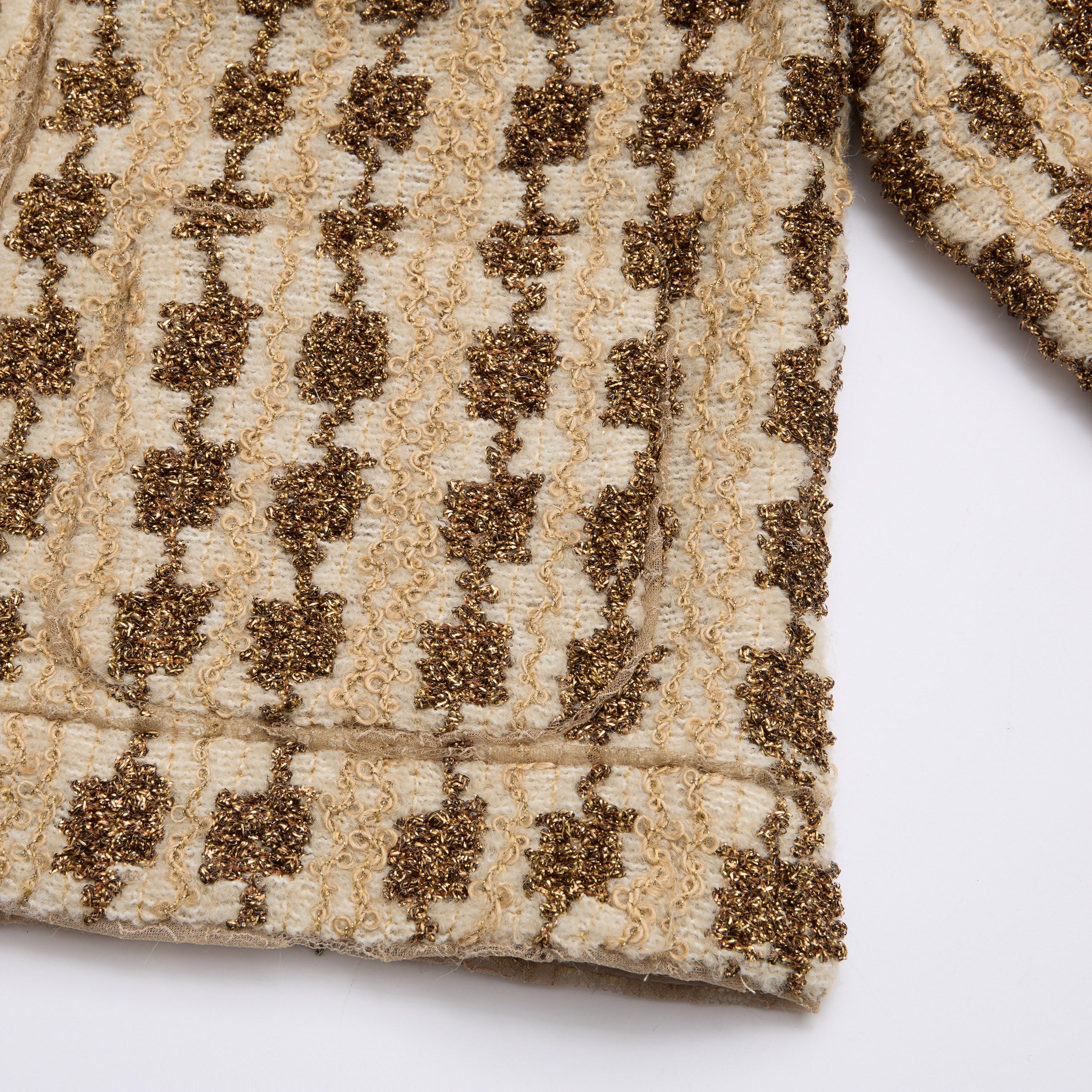 “Sloane Ave."法國高級訂製特殊金絲圈結花呢外套—Golden Ink金墨詩心