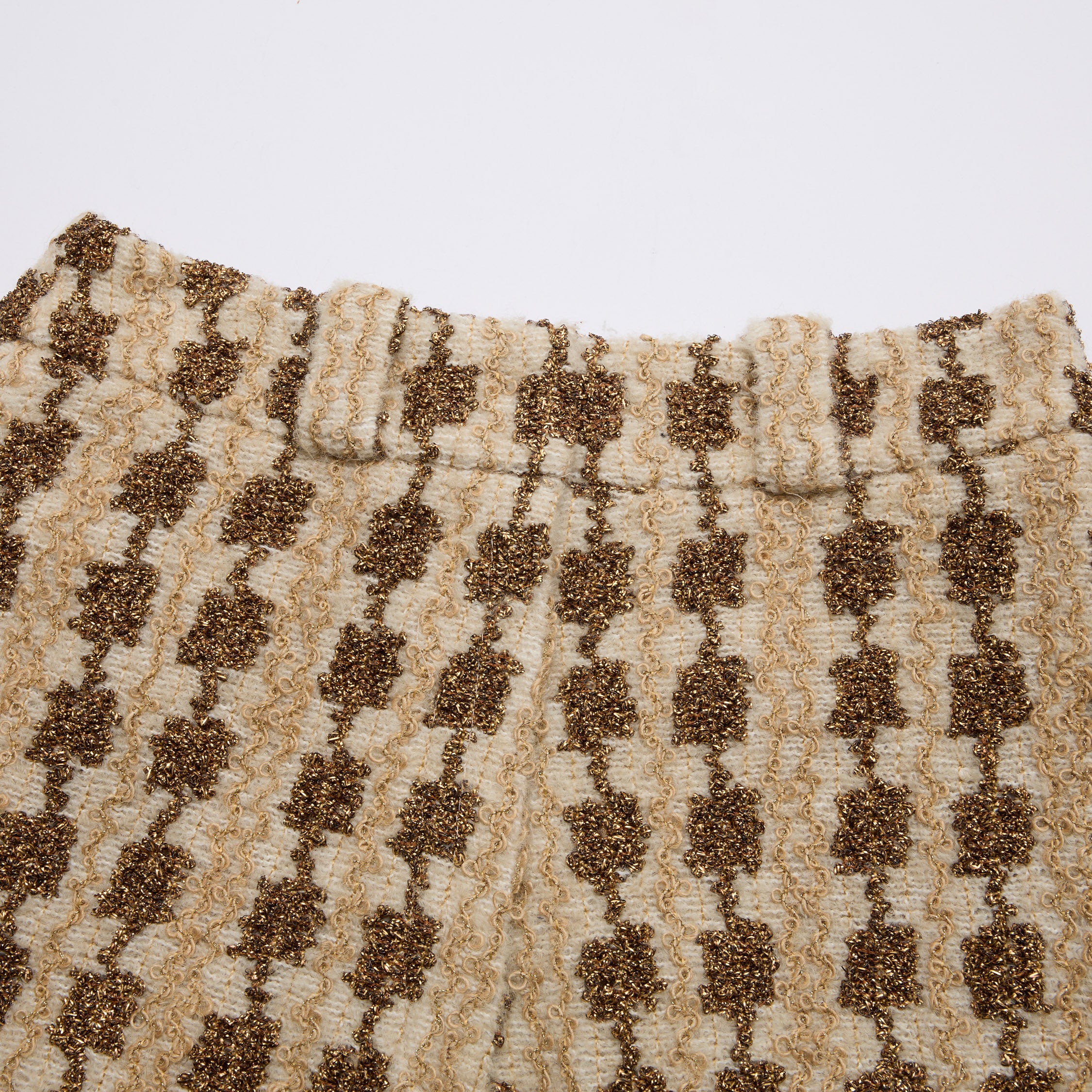 “Sloane Ave."法國高級訂製特殊金絲圈結花呢短褲—Golden Ink金墨詩心