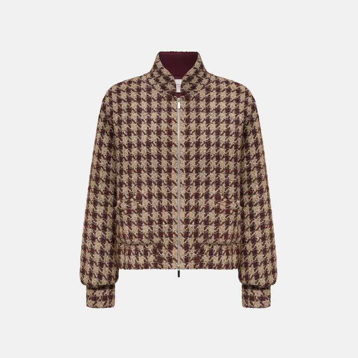 "Sloane Ave."義大利頂級羊毛縷金格織千鳥格花呢外套—Palazzo Pour舊城暖夜