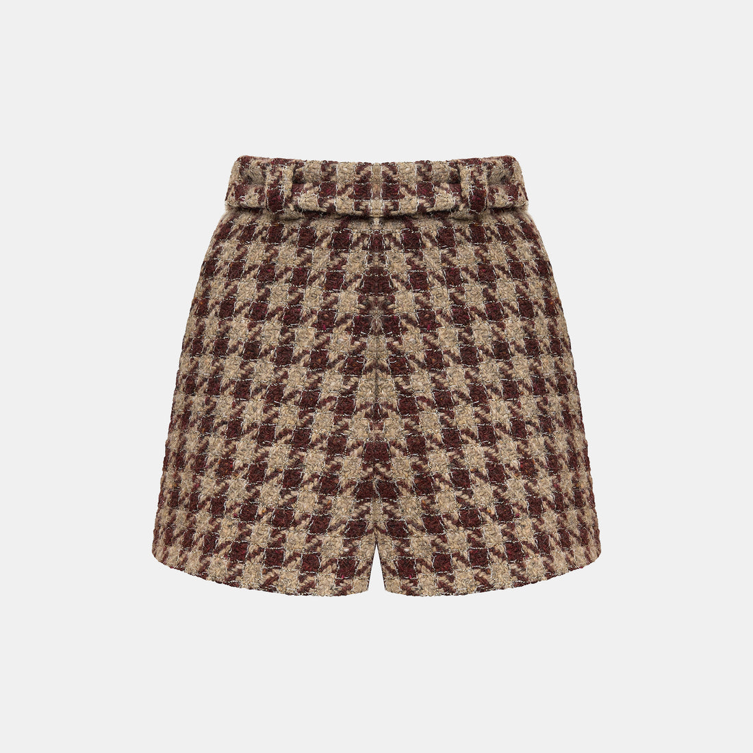 "Sloane Ave."義大利頂級羊毛縷金格織千鳥格花呢短褲—Palazzo Pour舊城暖夜