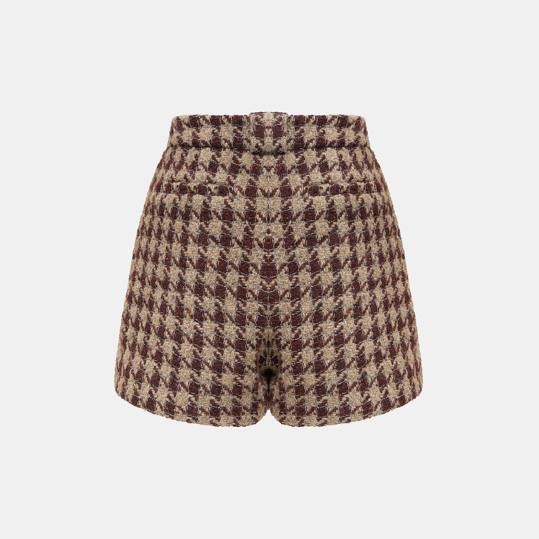 "Sloane Ave."義大利頂級羊毛縷金格織千鳥格花呢短褲—Palazzo Pour舊城暖夜