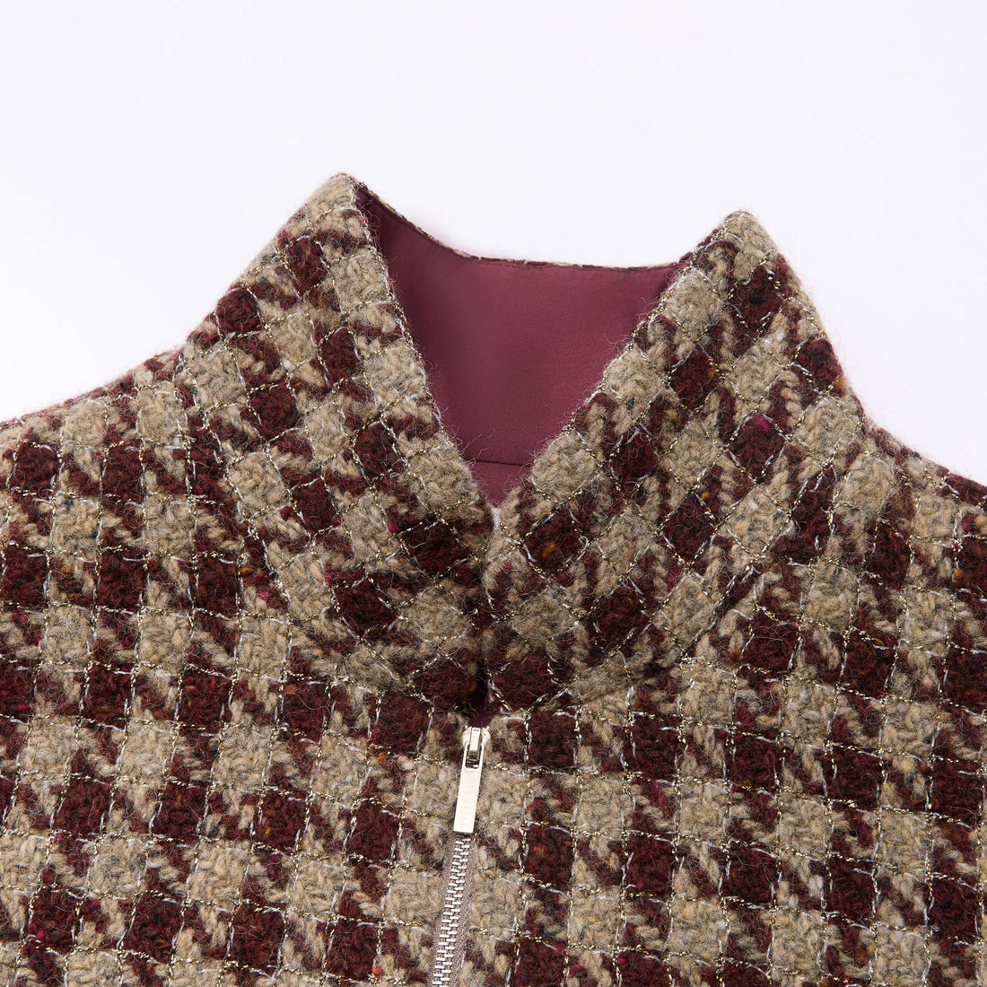 "Sloane Ave."義大利頂級羊毛縷金格織千鳥格花呢外套—Palazzo Pour舊城暖夜