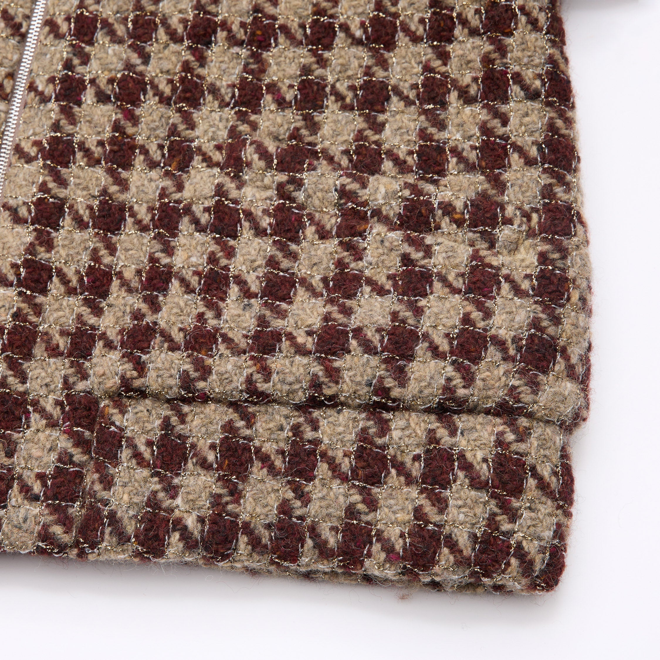 "Sloane Ave."義大利頂級羊毛縷金格織千鳥格花呢外套—Palazzo Pour舊城暖夜