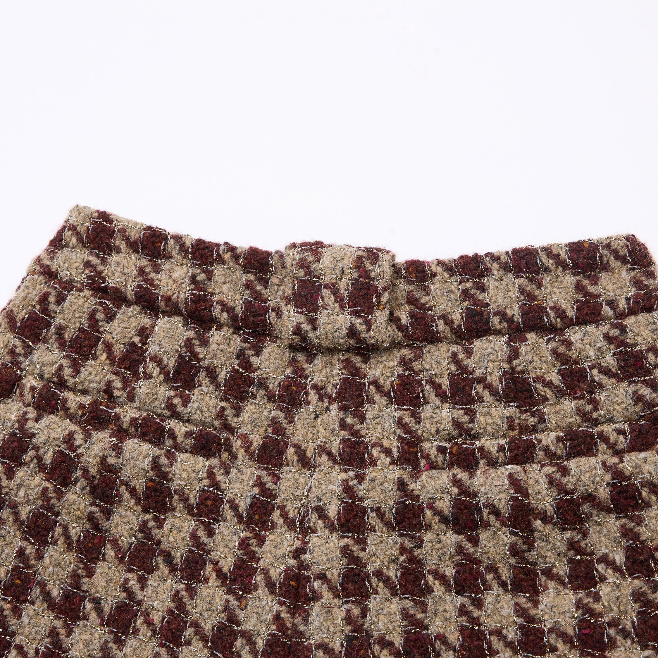 "Sloane Ave."義大利頂級羊毛縷金格織千鳥格花呢短褲—Palazzo Pour舊城暖夜