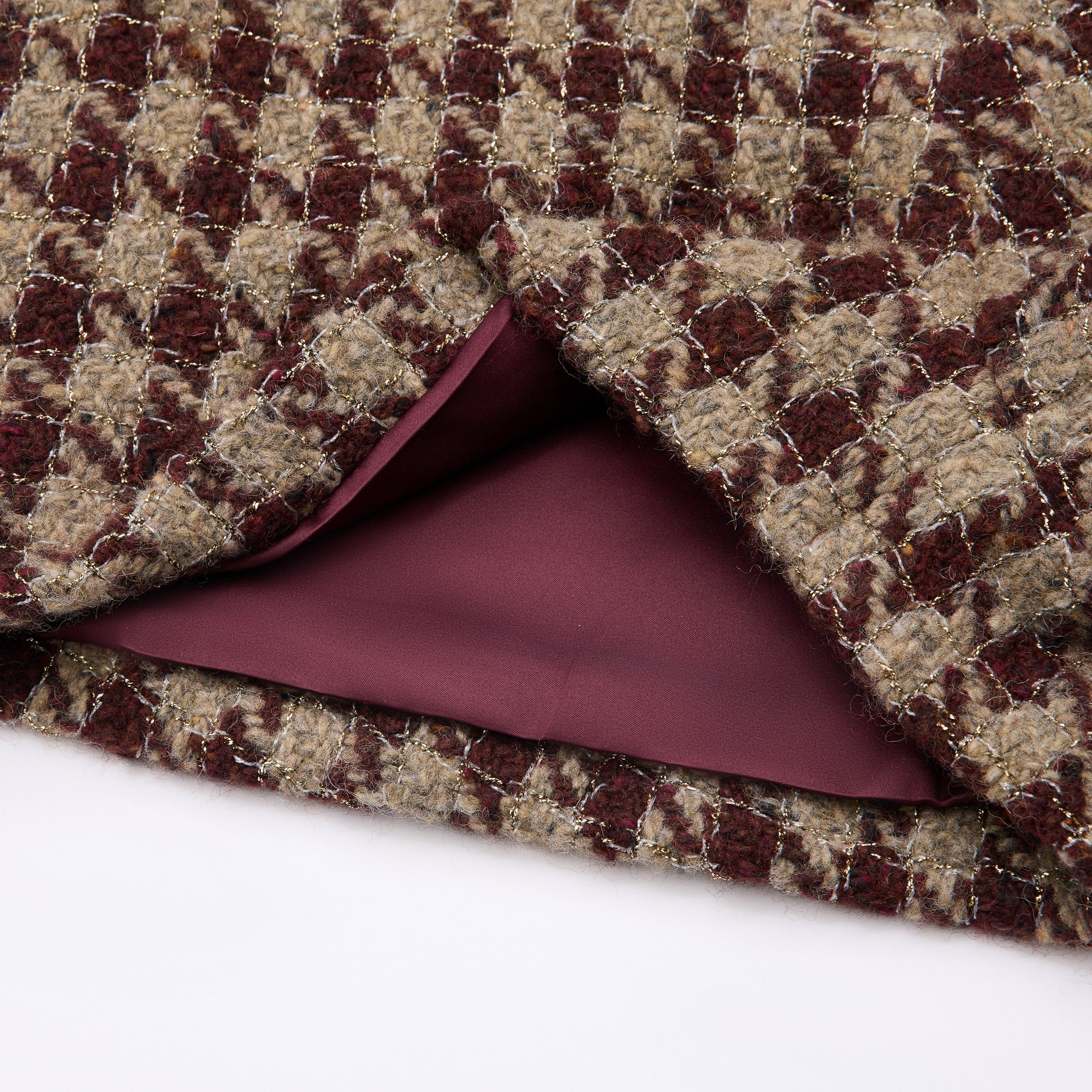 "Sloane Ave."義大利頂級羊毛縷金格織千鳥格花呢短褲—Palazzo Pour舊城暖夜