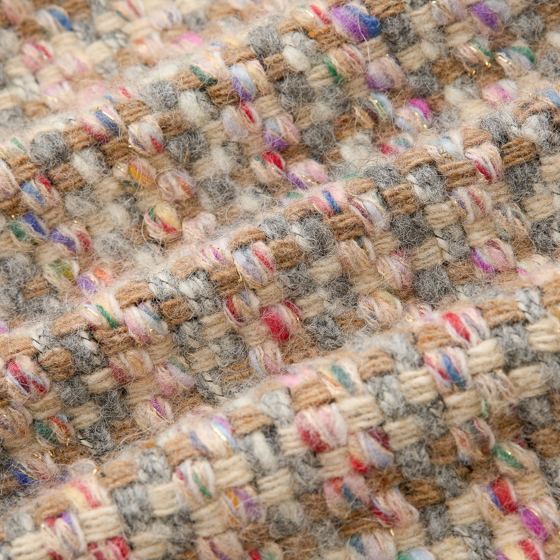 "Chelsea Citywalk."義大利頂級初剪羊毛蓬絨經典No.5花呢外套—Candy Confetti棉花彩糖