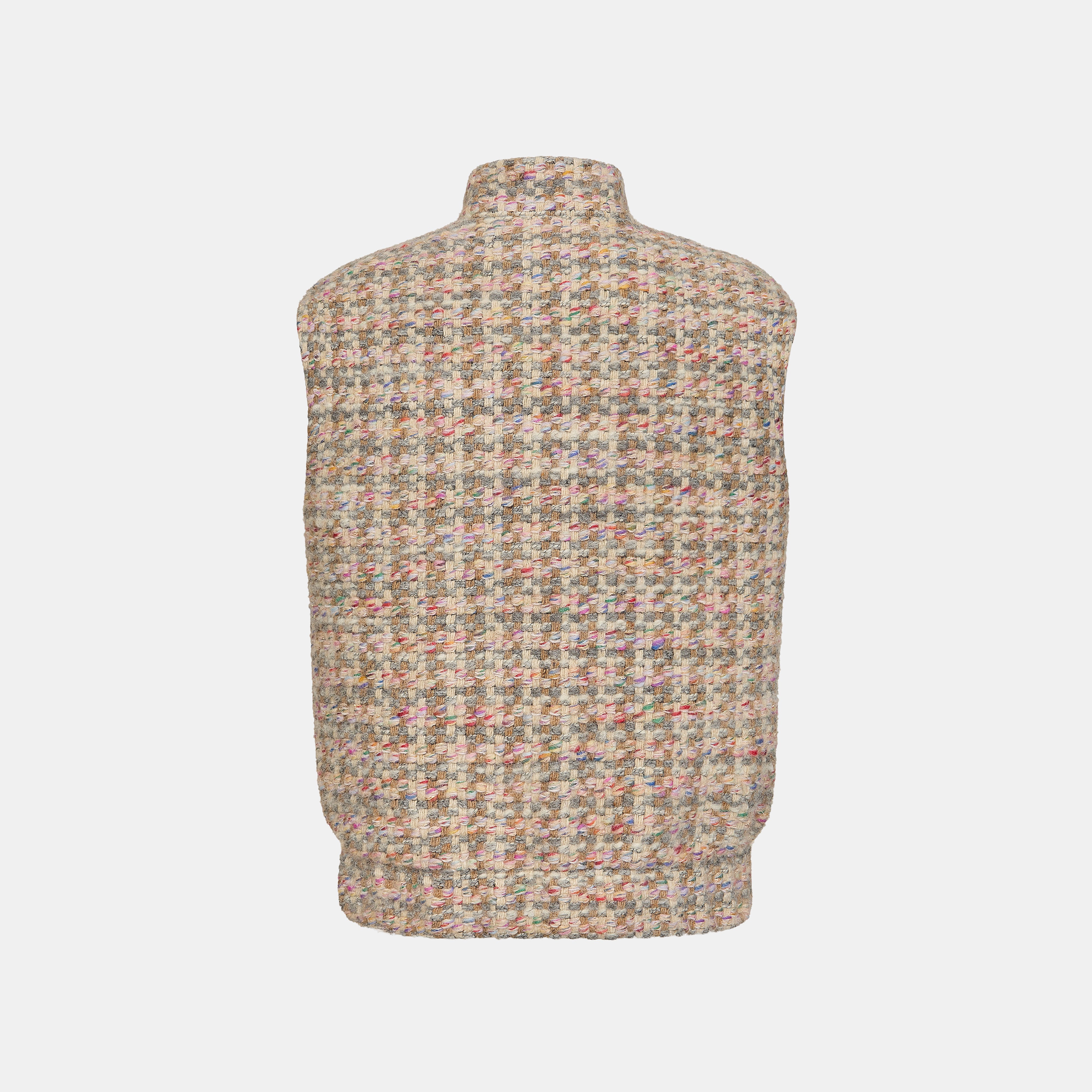 "Chelsea Citywalk."義大利頂級初剪羊毛蓬絨Oversized花呢背心—Candy Confetti棉花彩糖