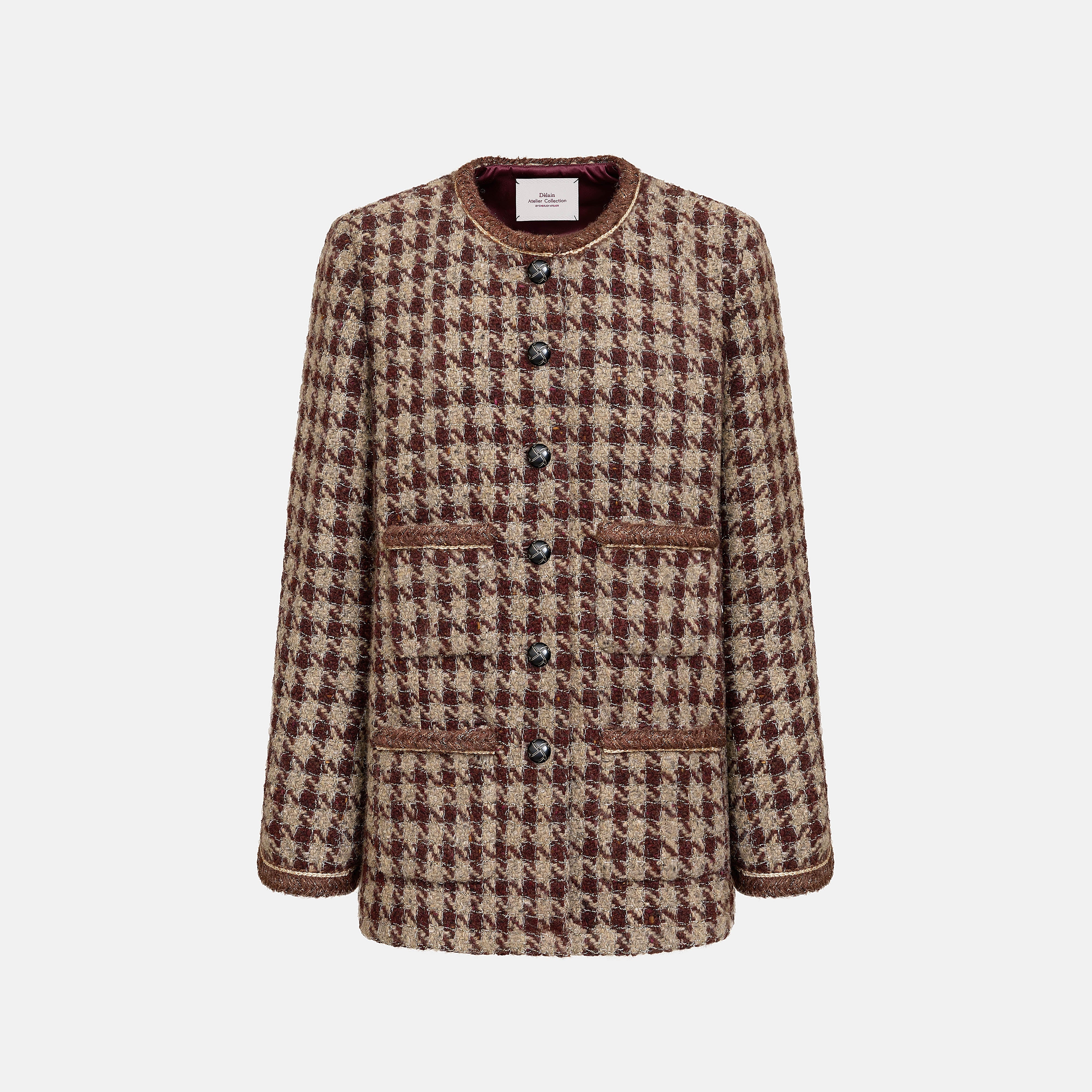 "Sloane Ave."義大利頂級羊毛縷金格織千鳥格經典No.6花呢外套—Palazzo Pour舊城暖夜