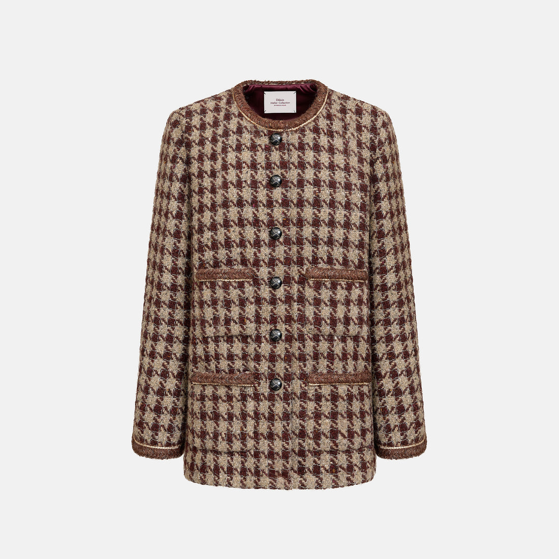 "Sloane Ave."義大利頂級羊毛縷金格織千鳥格經典No.6花呢外套—Palazzo Pour舊城暖夜