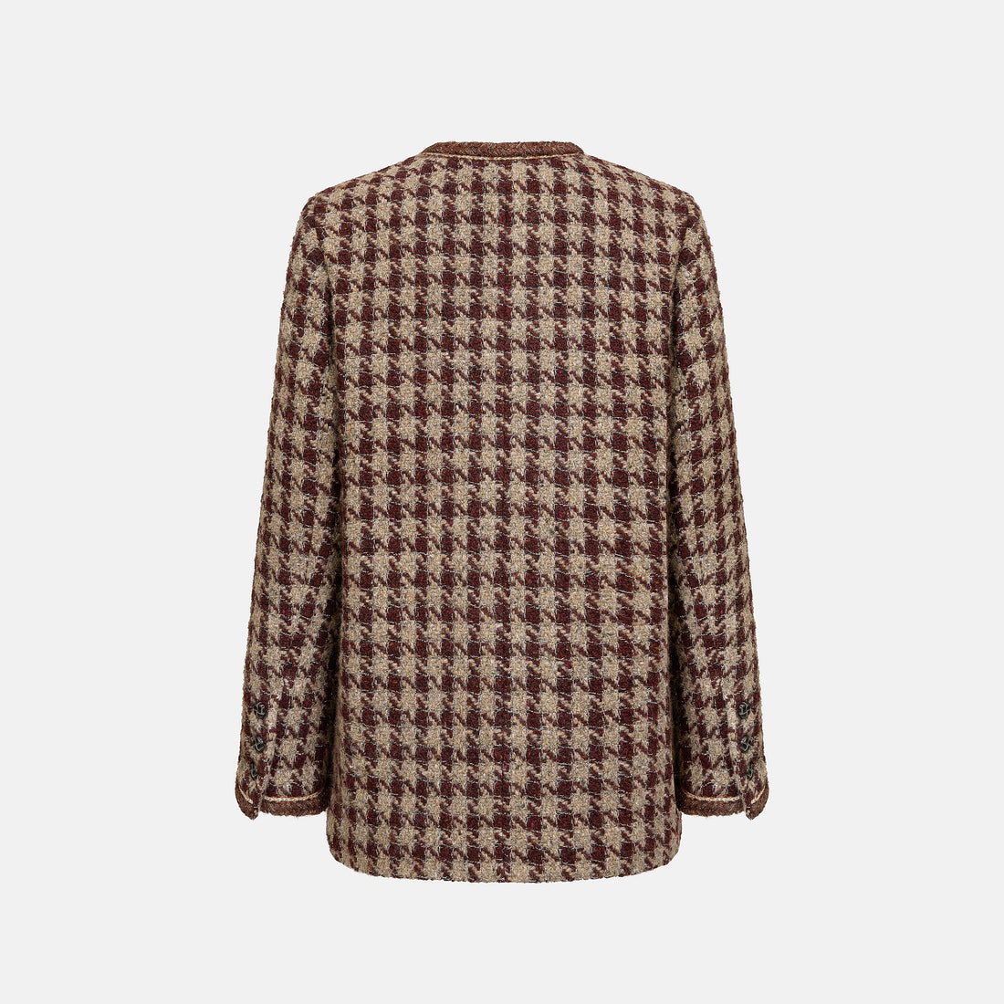 "Sloane Ave."義大利頂級羊毛縷金格織千鳥格經典No.6花呢外套—Palazzo Pour舊城暖夜