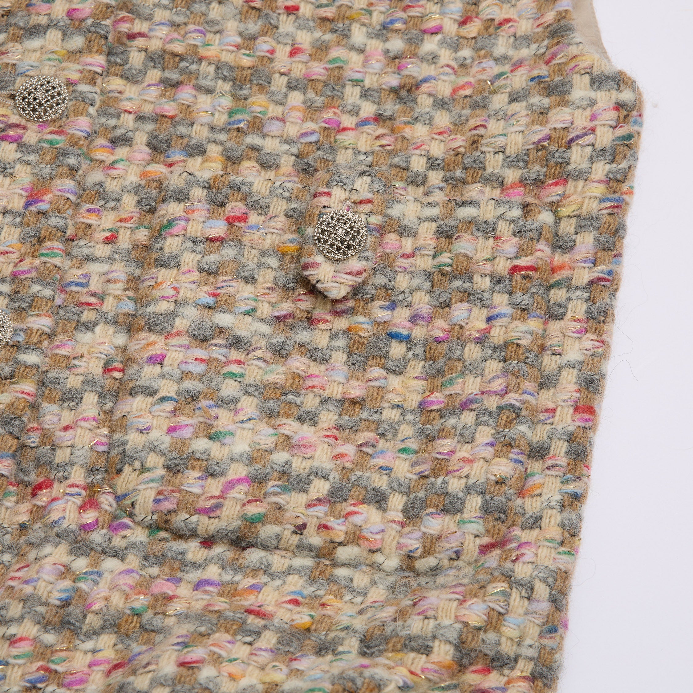 "Chelsea Citywalk."義大利頂級初剪羊毛蓬絨Oversized花呢背心—Candy Confetti棉花彩糖