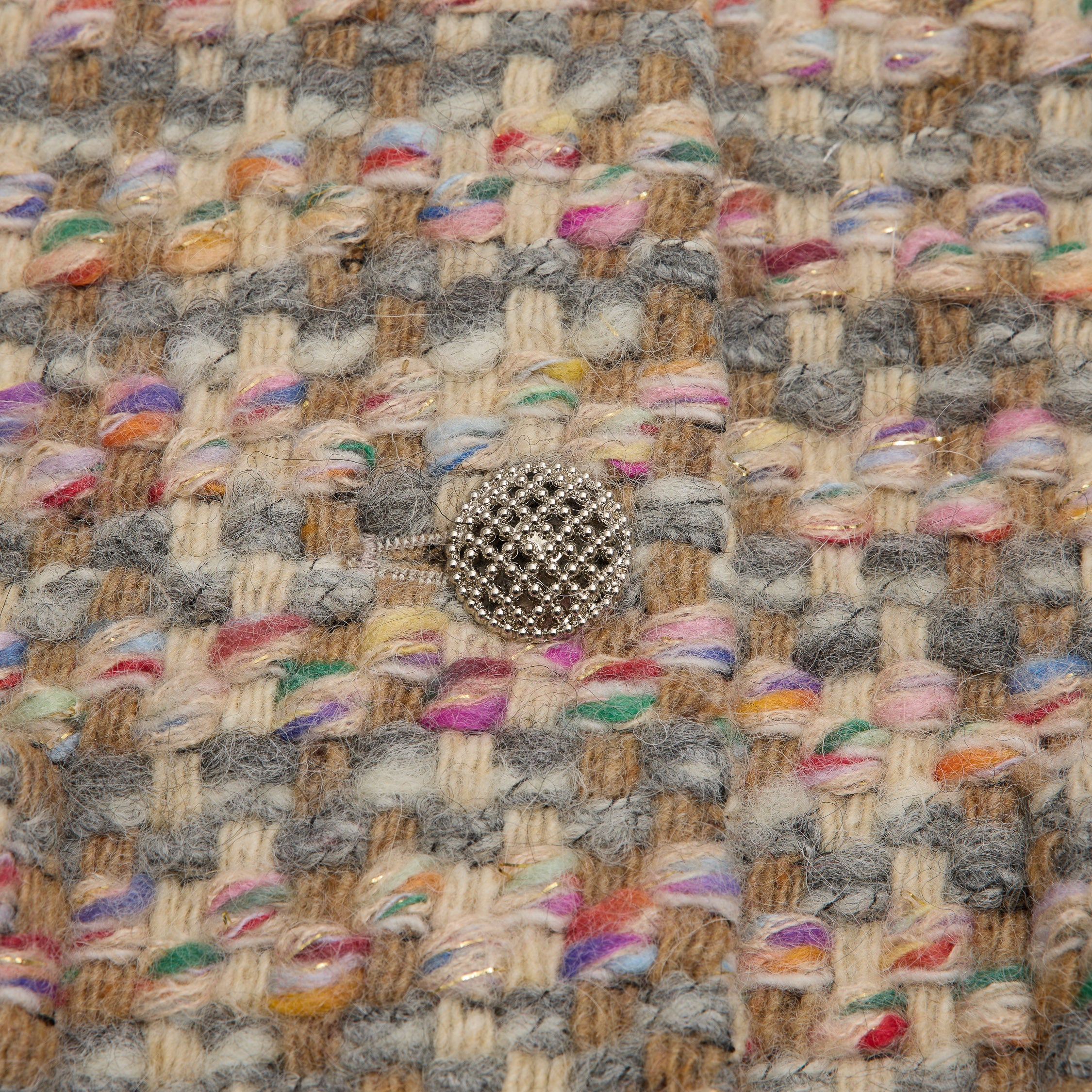 "Chelsea Citywalk."義大利頂級初剪羊毛蓬絨Oversized花呢背心—Candy Confetti棉花彩糖