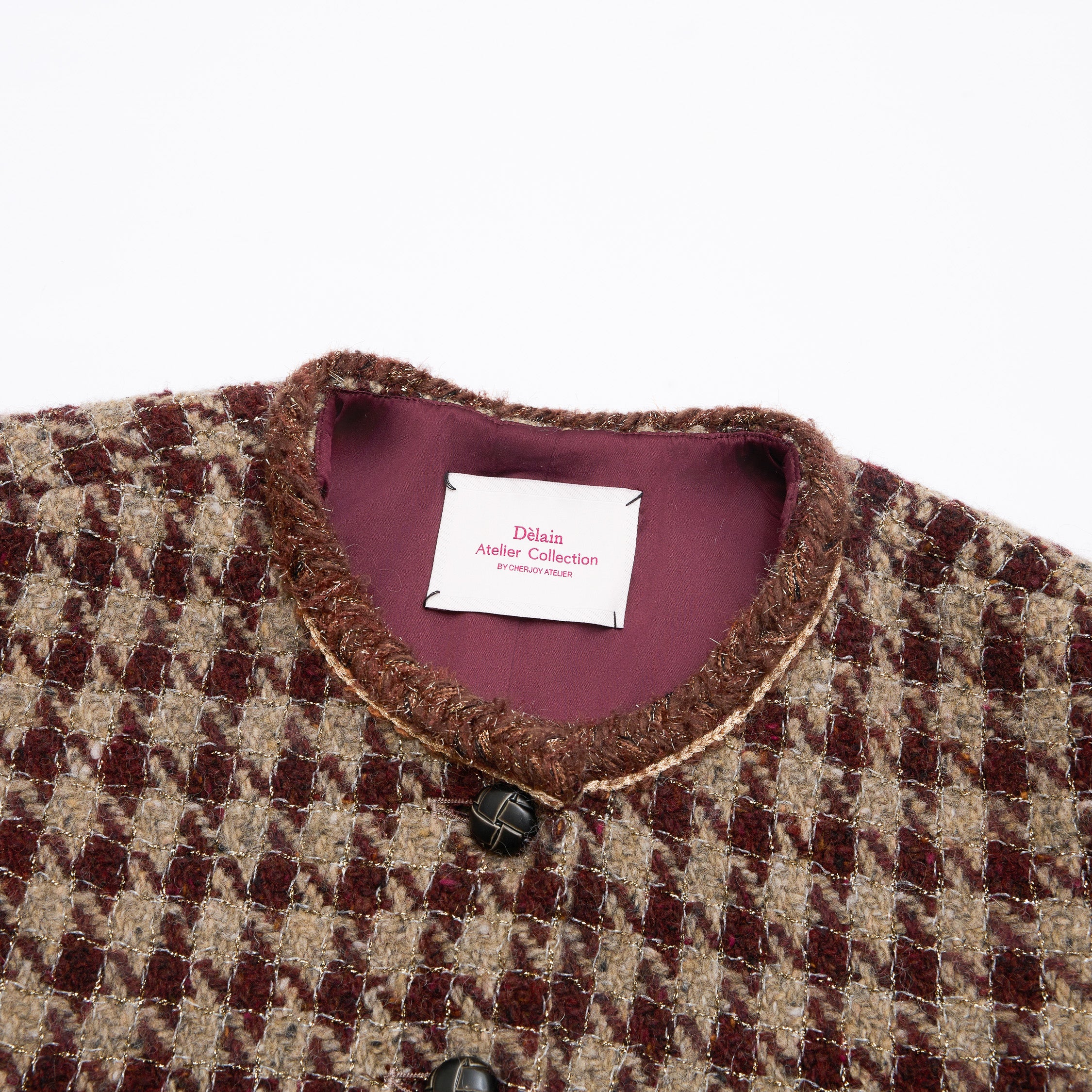 "Sloane Ave."義大利頂級羊毛縷金格織千鳥格經典No.6花呢外套—Palazzo Pour舊城暖夜