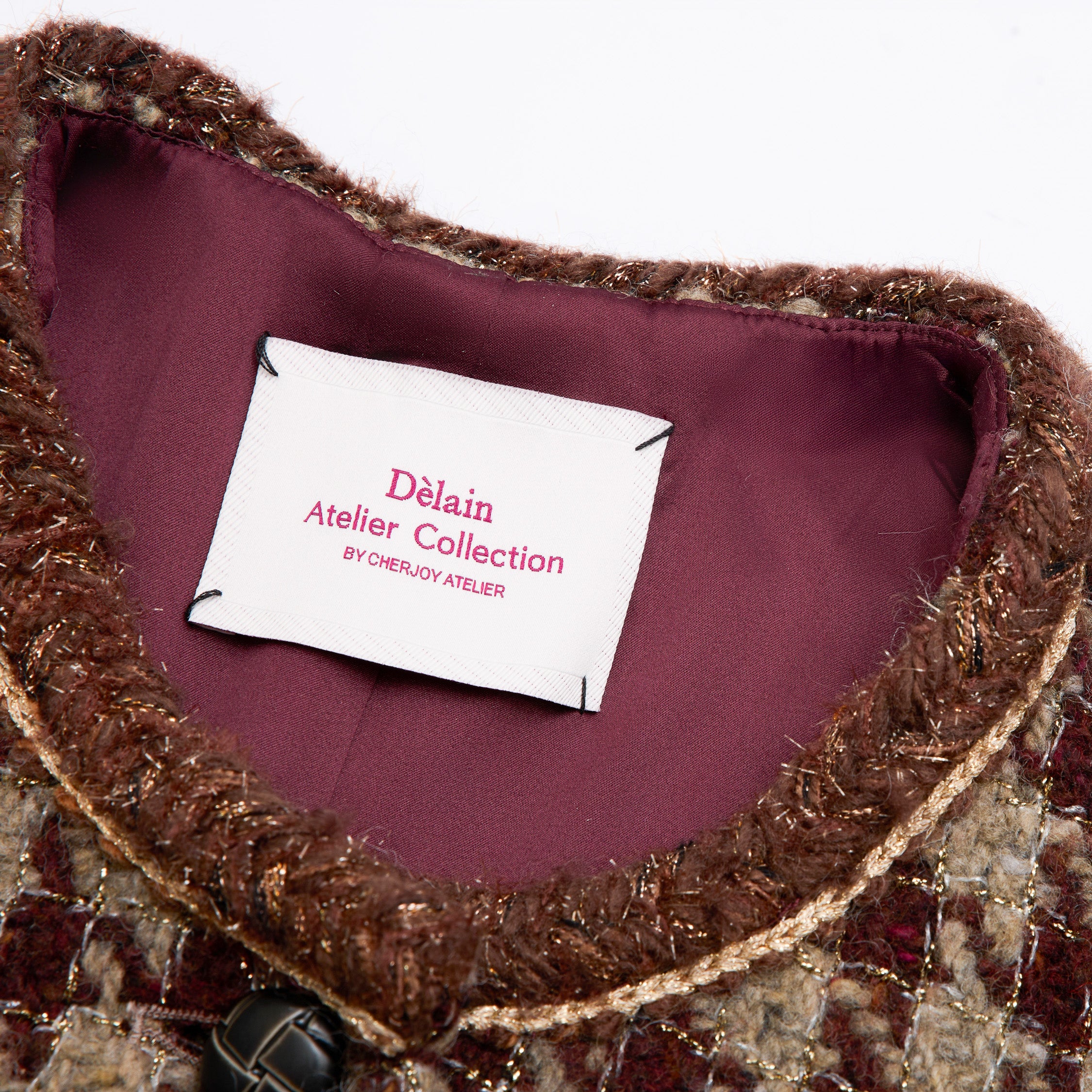 "Sloane Ave."義大利頂級羊毛縷金格織千鳥格經典No.6花呢外套—Palazzo Pour舊城暖夜