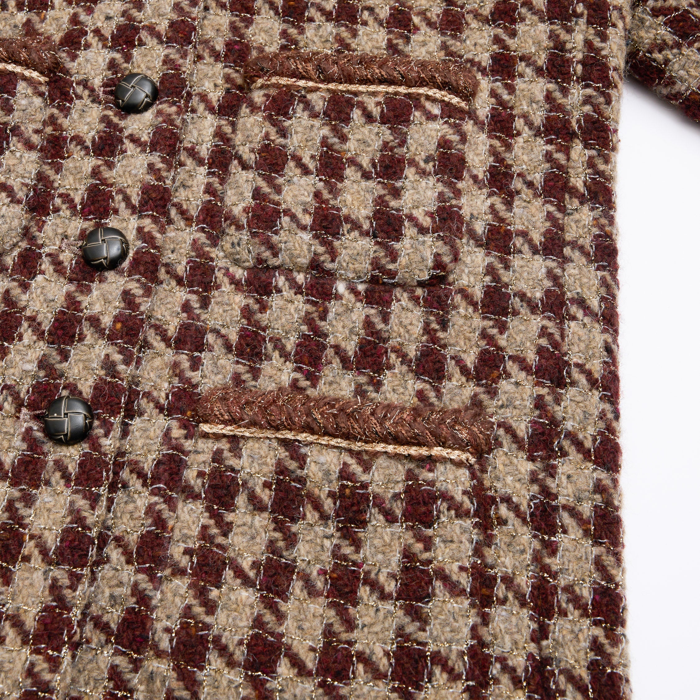 "Sloane Ave."義大利頂級羊毛縷金格織千鳥格經典No.6花呢外套—Palazzo Pour舊城暖夜