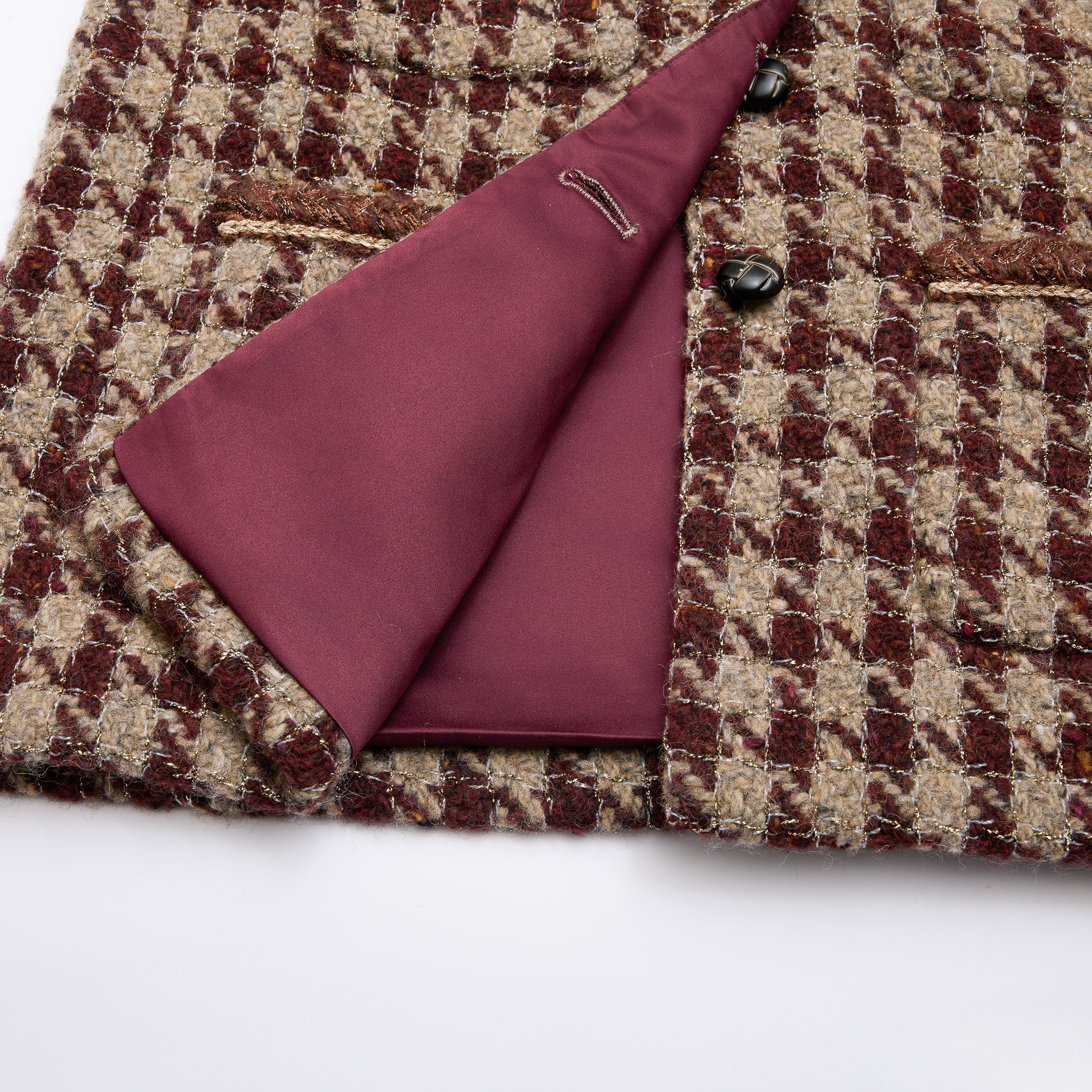 "Sloane Ave."義大利頂級羊毛縷金格織千鳥格經典No.6花呢外套—Palazzo Pour舊城暖夜