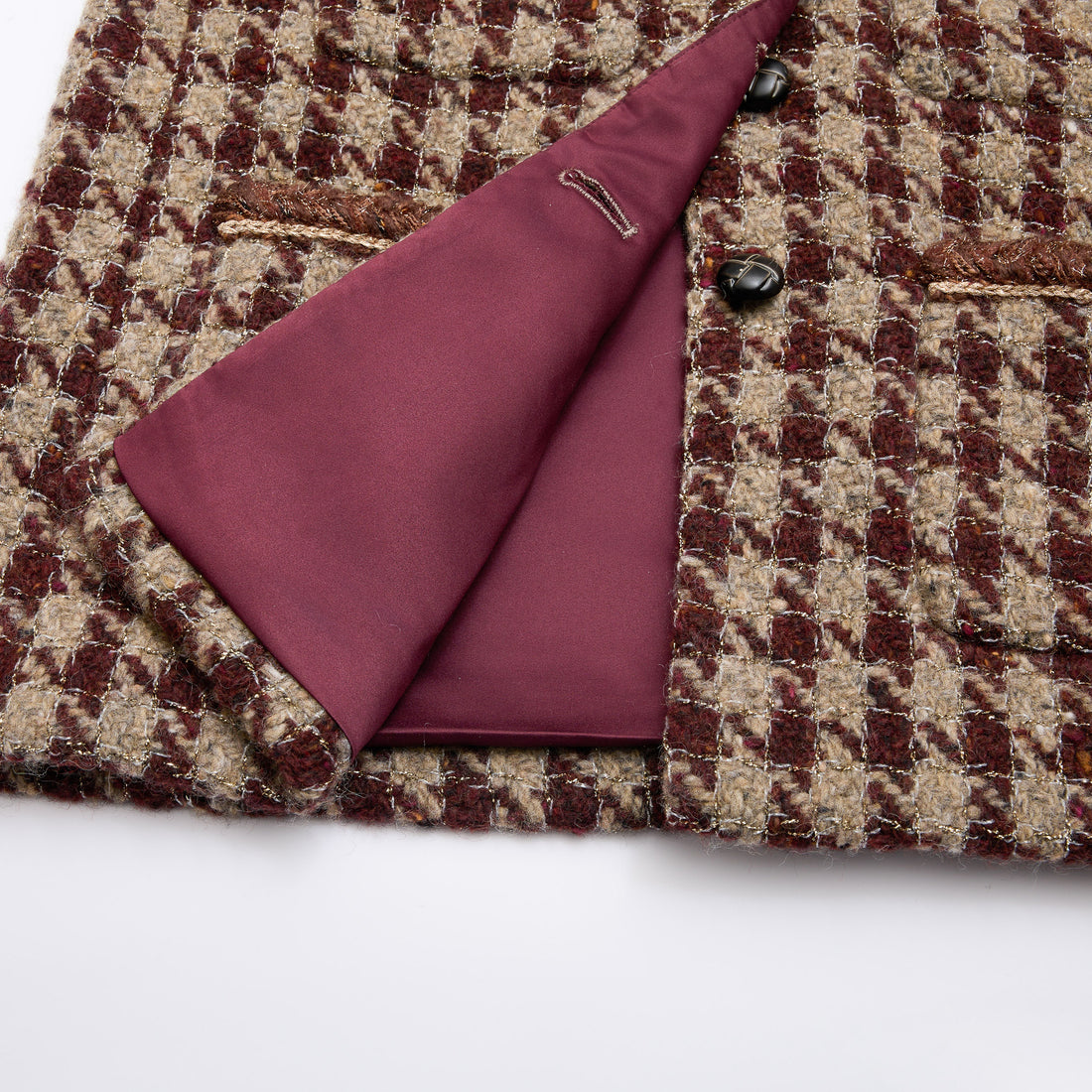 "Sloane Ave."義大利頂級羊毛縷金格織千鳥格經典No.6花呢外套—Palazzo Pour舊城暖夜