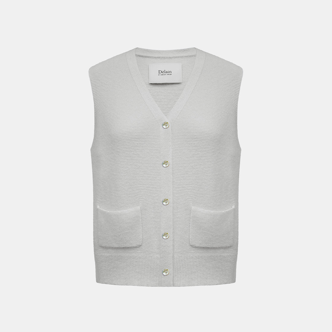 “Spring Diary” Silk Cashmere真絲兩件式背心針織上衣—Morning Mist黎明薄霧