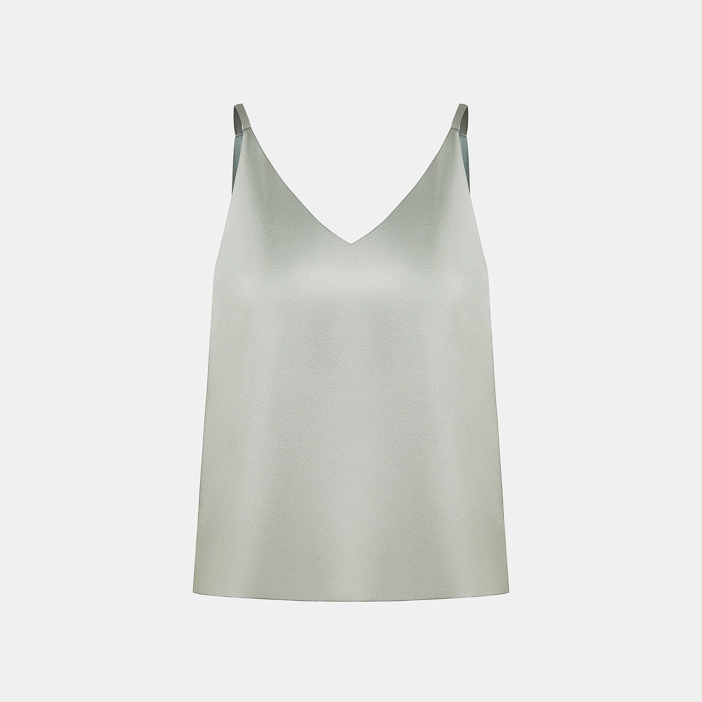 “Spring Diary”義大利真絲細肩帶背心—Verdant Silence 綠境寂靜