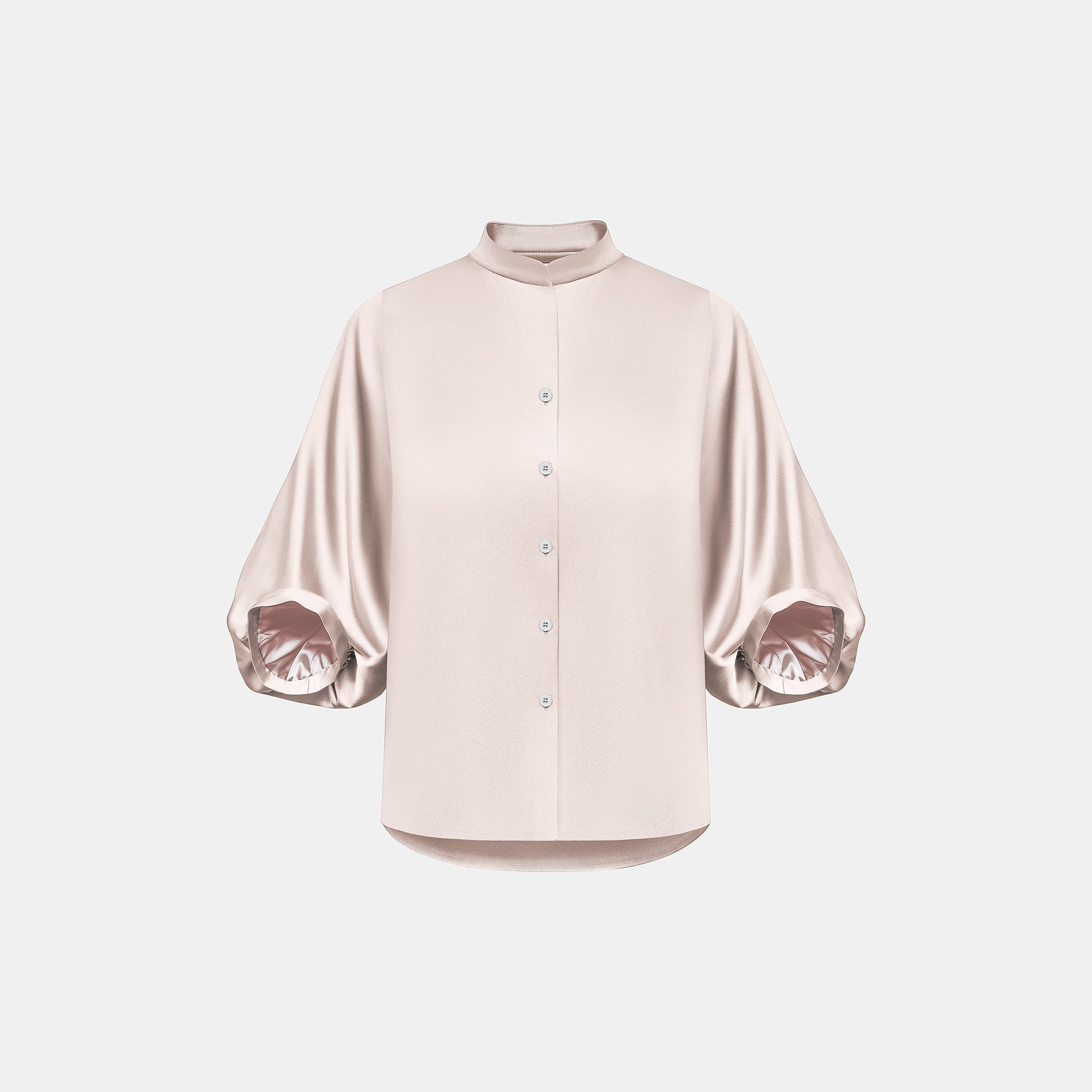 “Spring Diary”義大利真絲國風七分袖襯衫—Silent Glow 靜光餘暈