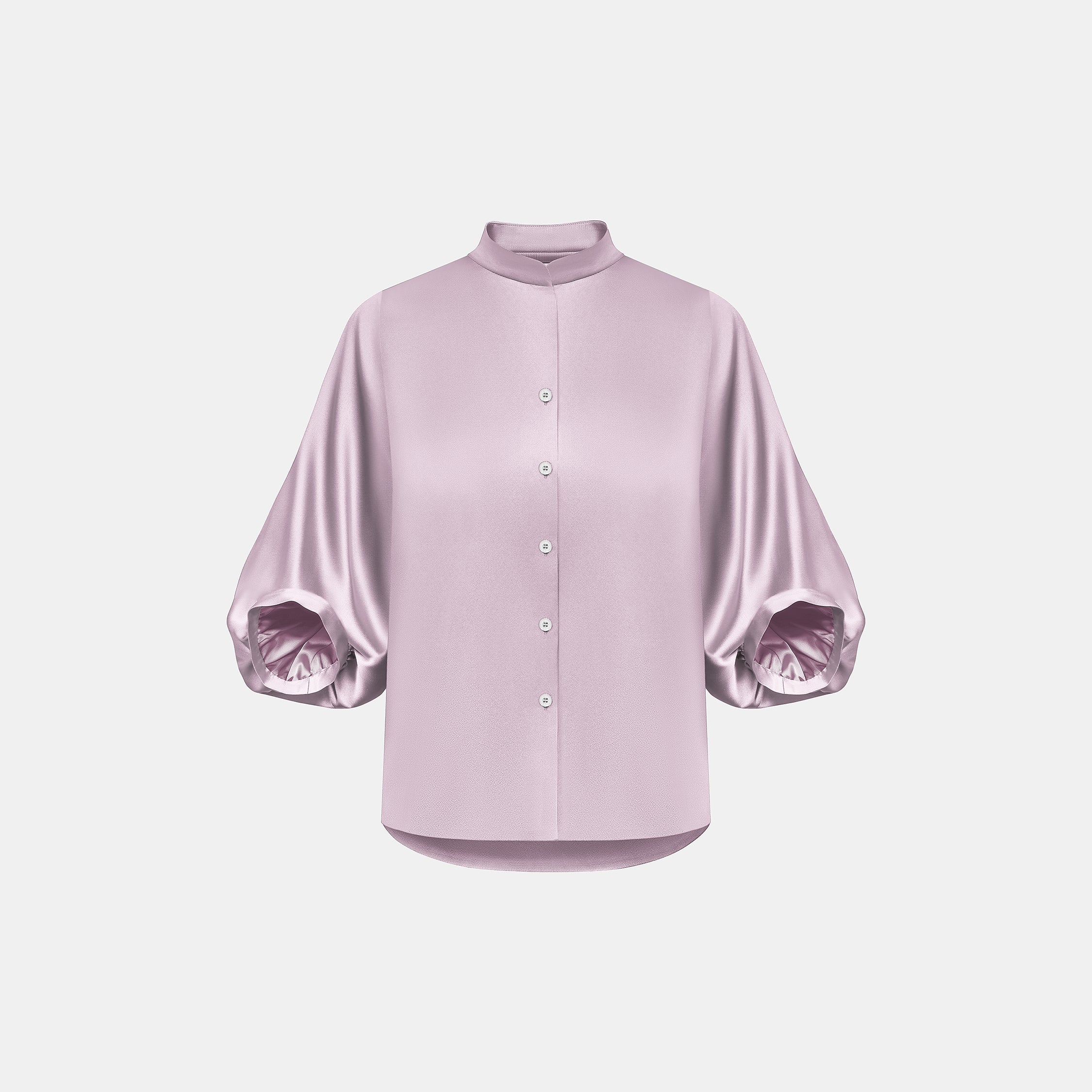 “Spring Diary”義大利真絲國風七分袖襯衫—Iris Drift 鳶尾流影