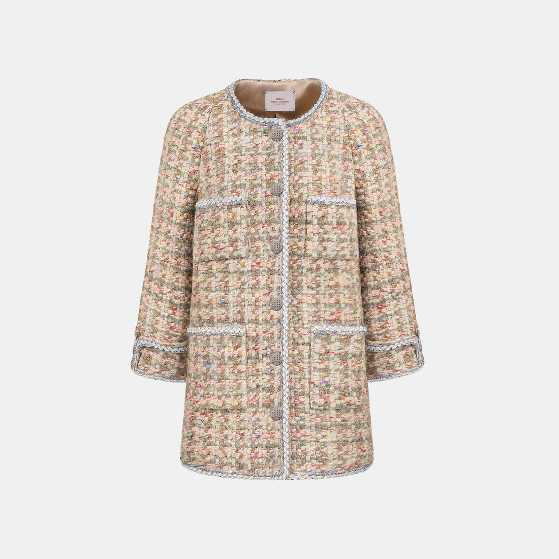 "Chelsea Citywalk."義大利頂級初剪羊毛蓬絨經典No.5花呢外套—Candy Confetti棉花彩糖