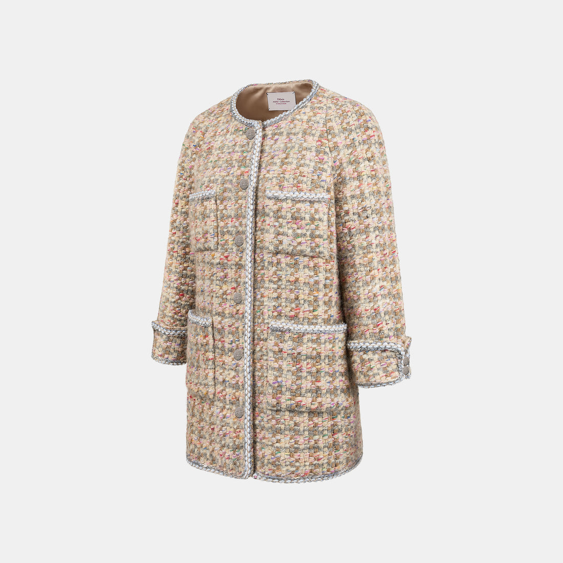 "Chelsea Citywalk."義大利頂級初剪羊毛蓬絨經典No.5花呢外套—Candy Confetti棉花彩糖