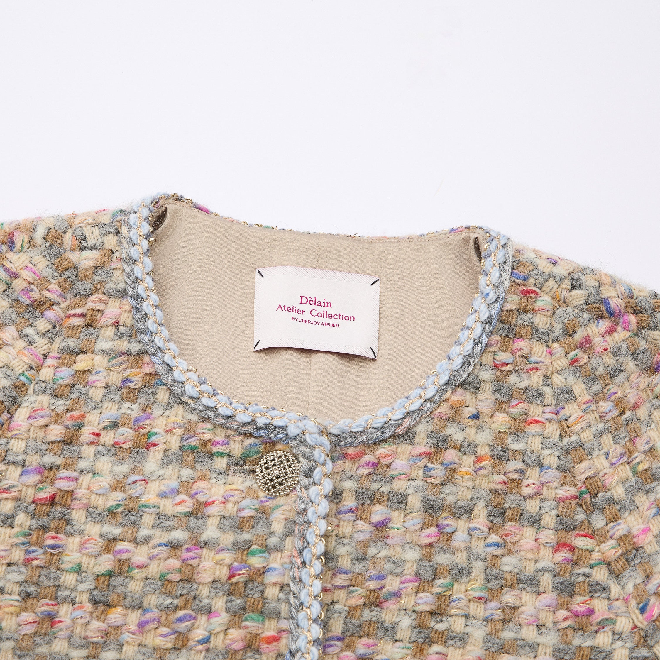 "Chelsea Citywalk."義大利頂級初剪羊毛蓬絨經典No.5花呢外套—Candy Confetti棉花彩糖