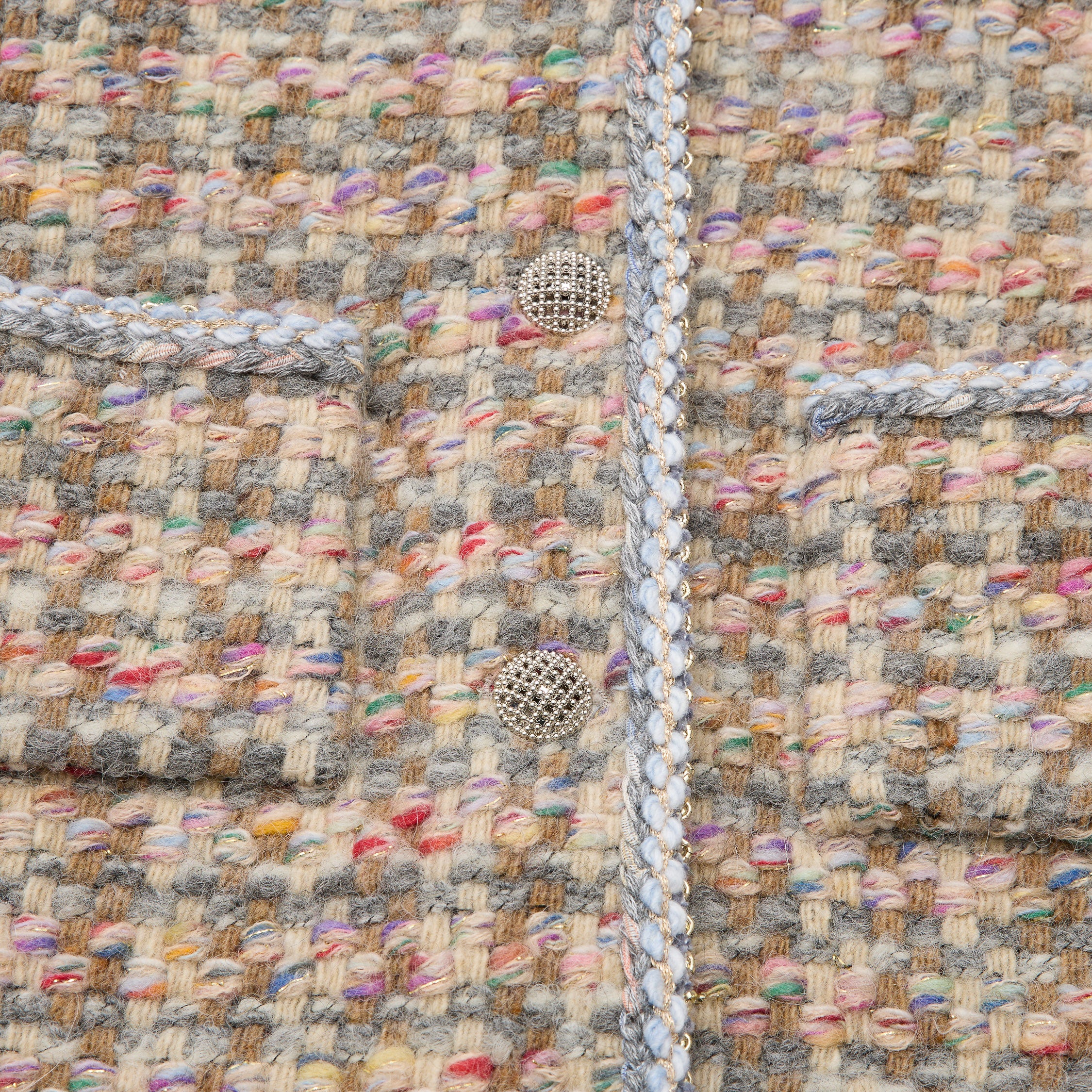 "Chelsea Citywalk."義大利頂級初剪羊毛蓬絨經典No.5花呢外套—Candy Confetti棉花彩糖