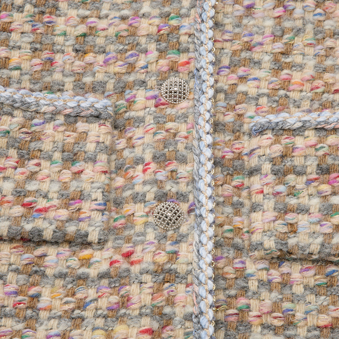 "Chelsea Citywalk."義大利頂級初剪羊毛蓬絨經典No.5花呢外套—Candy Confetti棉花彩糖