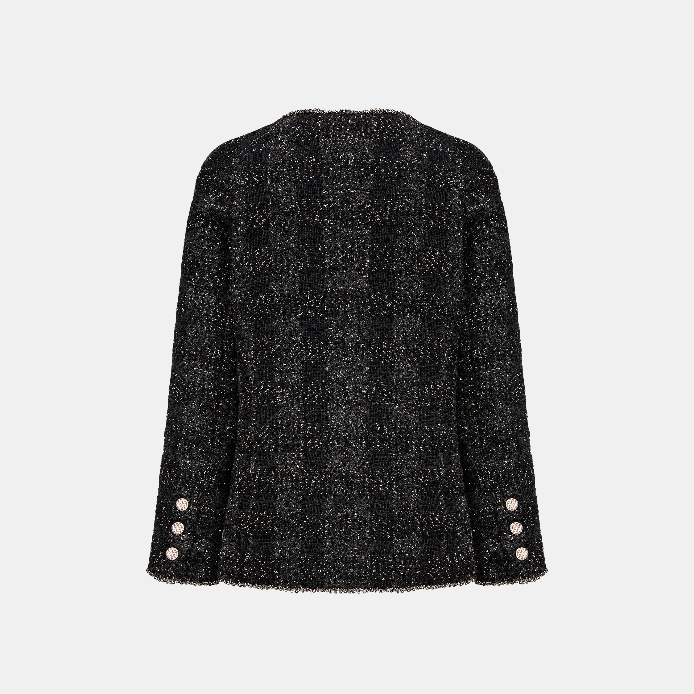 “Chelsea tea time.”義大利頂級初剪羊毛燦金星點經典No.4花呢外套—Cosmic Bloom星河煙花