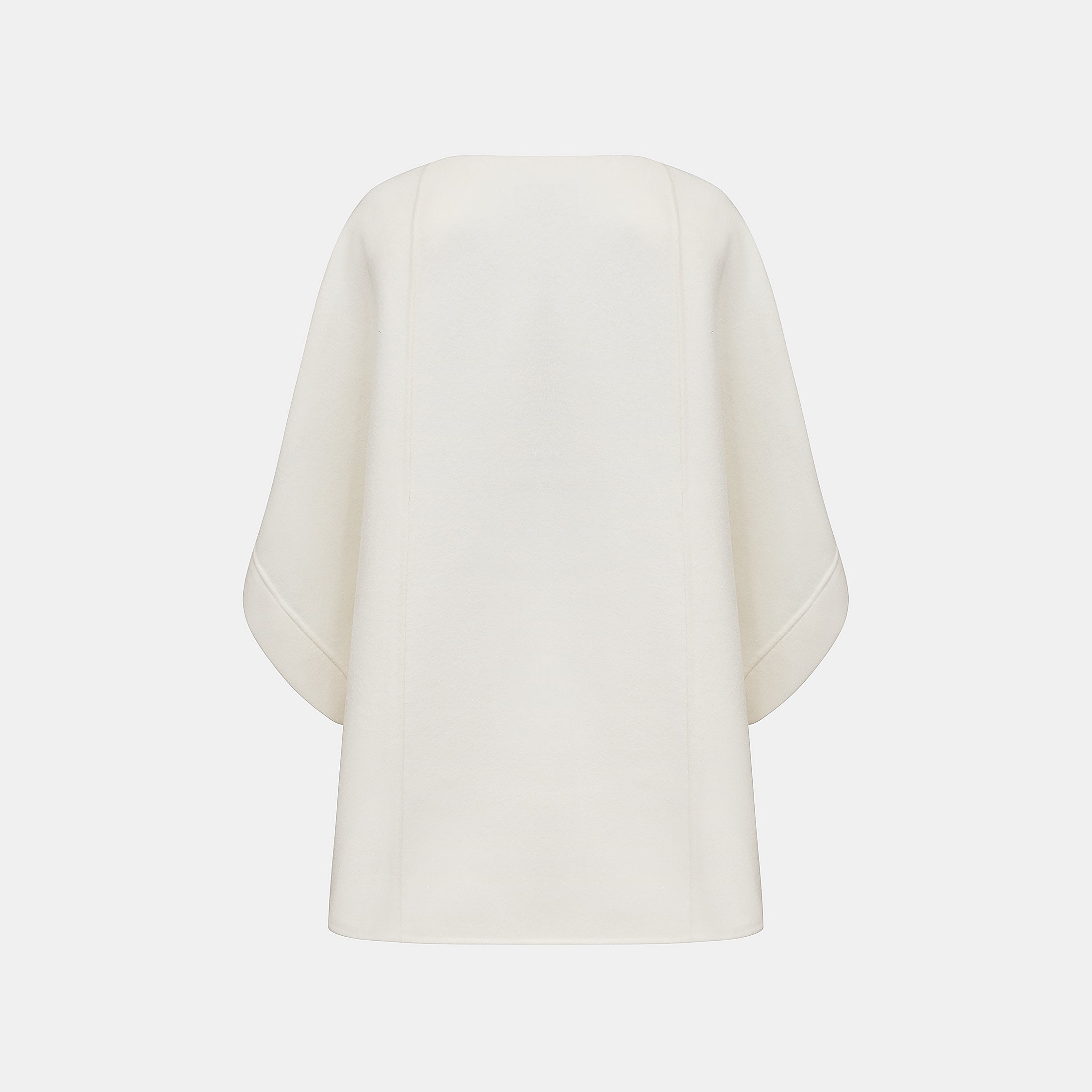 “Winter Diary”100%Cashmere雙面長絨工藝翻領斗篷外套—Frost Veil白境冬霧