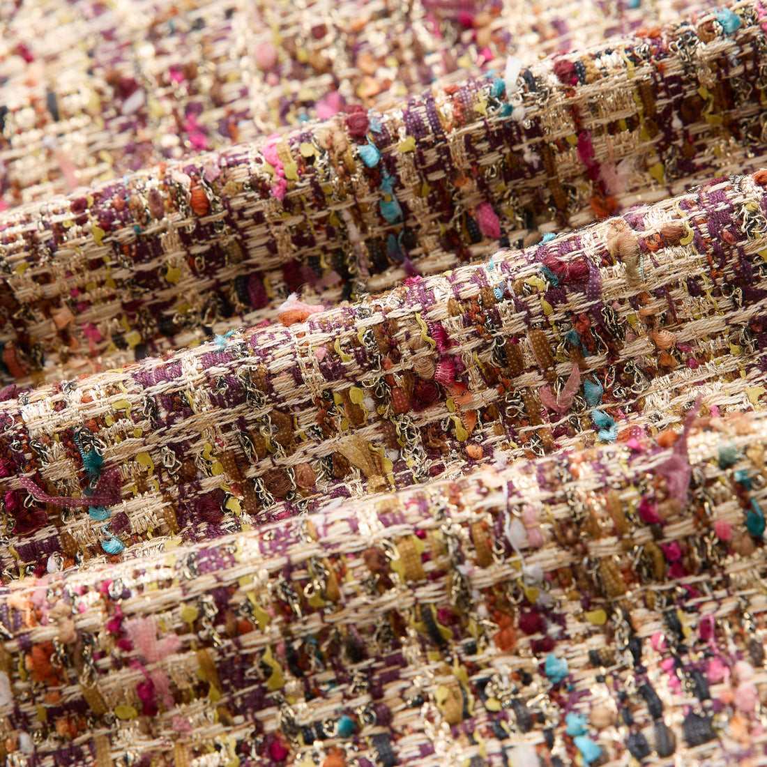 "Arcade of CherJoy Atelier."法國彩緞縷金線藝花呢立體剪裁抽繩洋裝—Floral Allure花韻傾城