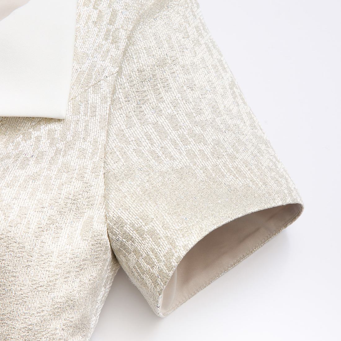 "Arcade of CherJoy Atelier."義大利特殊燦光織紋立體剪裁抽繩洋裝—Midnight Starlume月光華爾滋