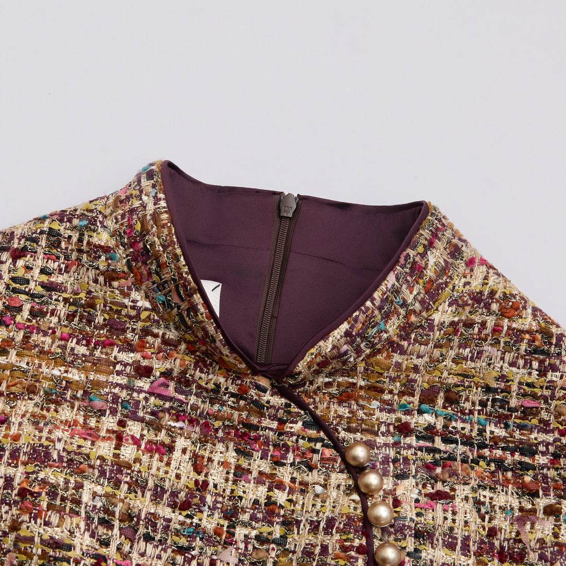 "Arcade of CherJoy Atelier."法國彩緞縷金線藝花呢輕國風旗袍洋裝 —Floral Allure花韻傾城