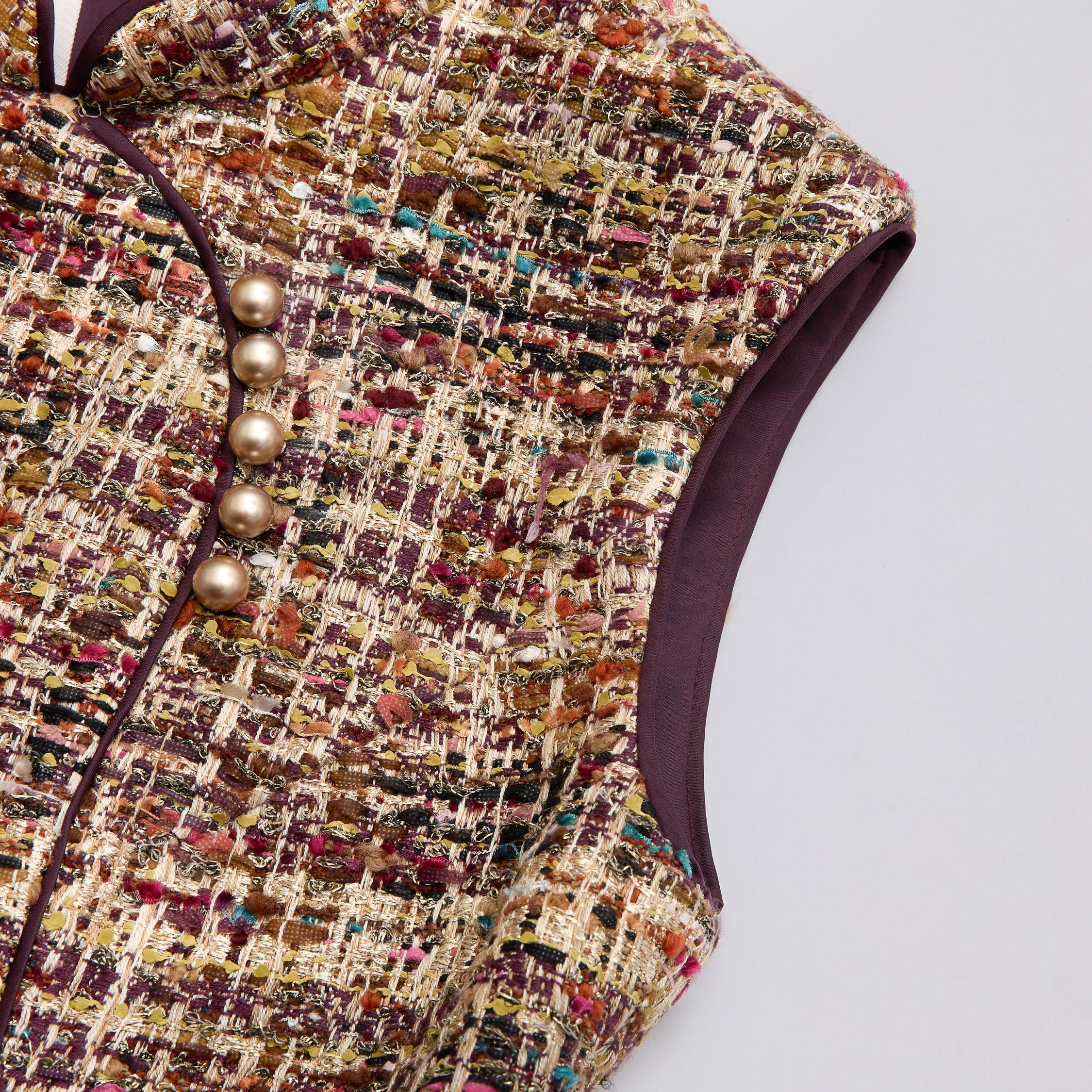 "Arcade of CherJoy Atelier."法國彩緞縷金線藝花呢輕國風旗袍洋裝 —Floral Allure花韻傾城