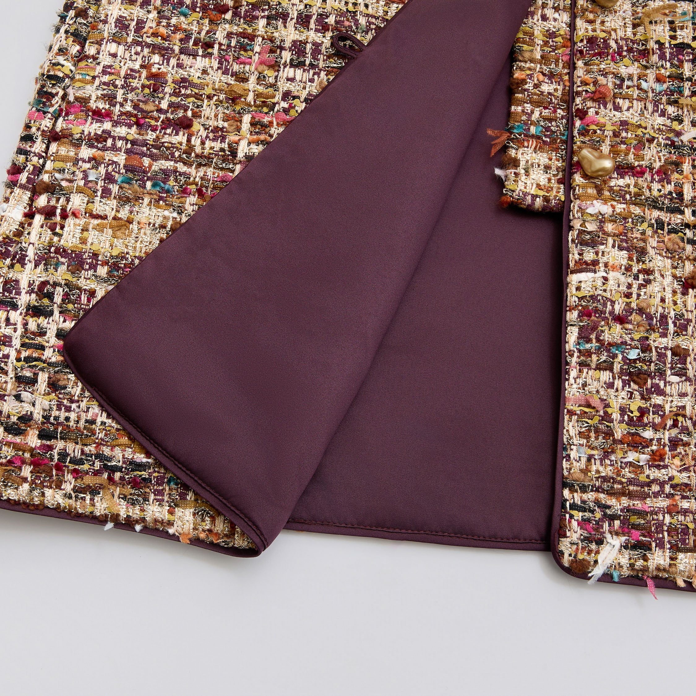 "Arcade of CherJoy Atelier."法國彩緞縷金線藝花呢輕國風背心—Floral Allure花韻傾城