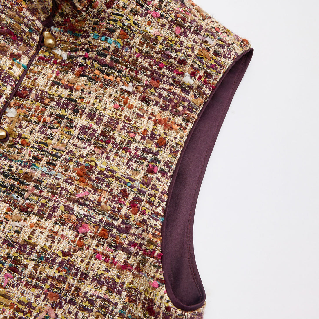 "Arcade of CherJoy Atelier."法國彩緞縷金線藝花呢輕國風背心—Floral Allure花韻傾城