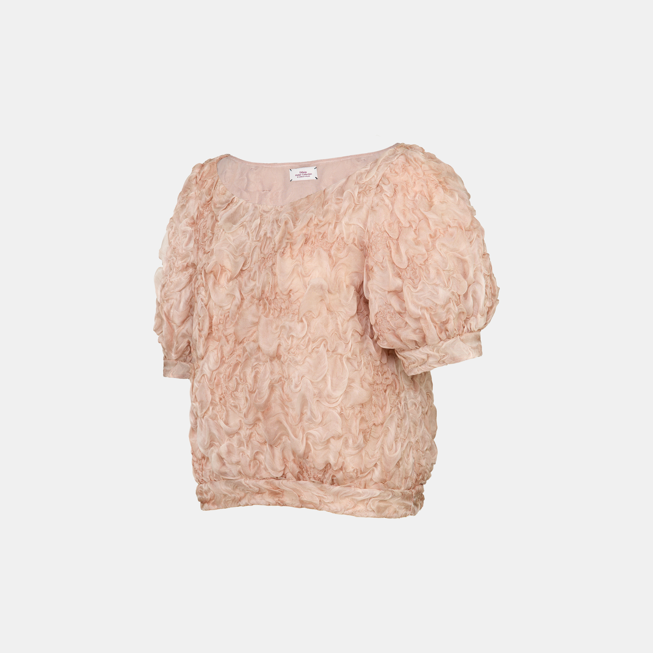 “Gallery Hours ” 義大利真絲立體藝術面料上衣—Rose Dew胭花玫瑰