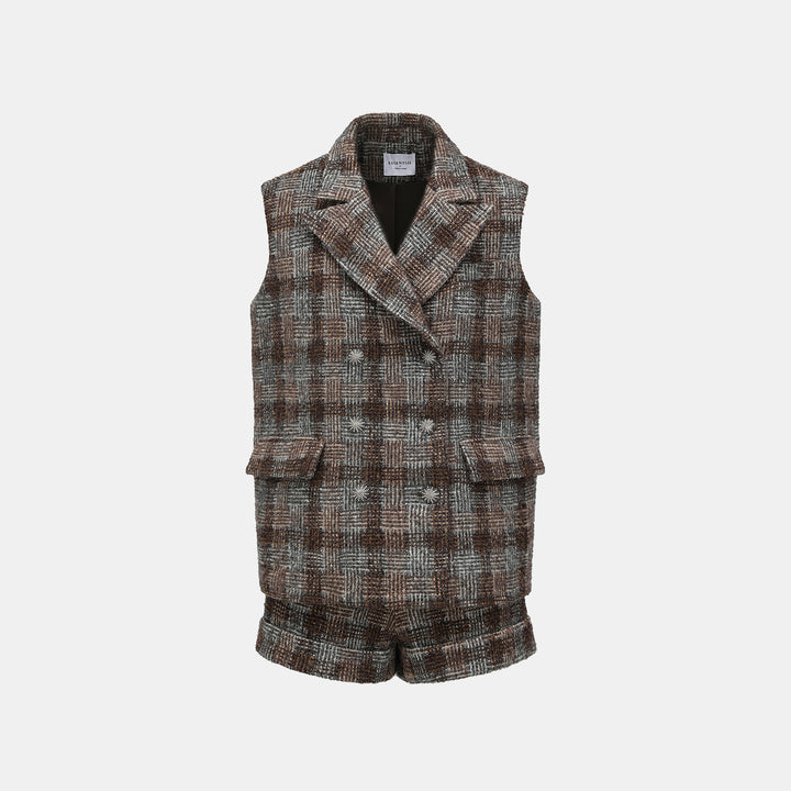 “Weekend At Monaco."絨織格紋細霜織點花呢背心—Midnight Montmartre午夜蒙馬特