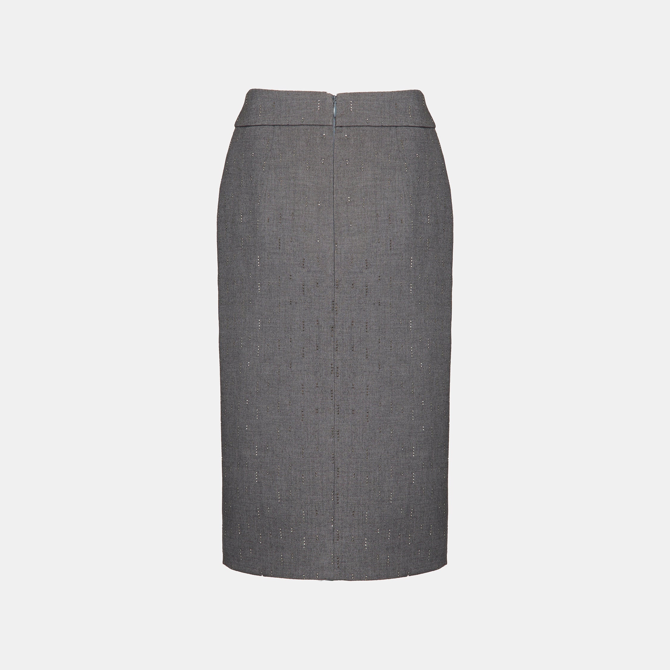 "Speak Sleek." 義大利手工鑽飾工藝鉛筆裙—Silverfall Grace銀光漫落