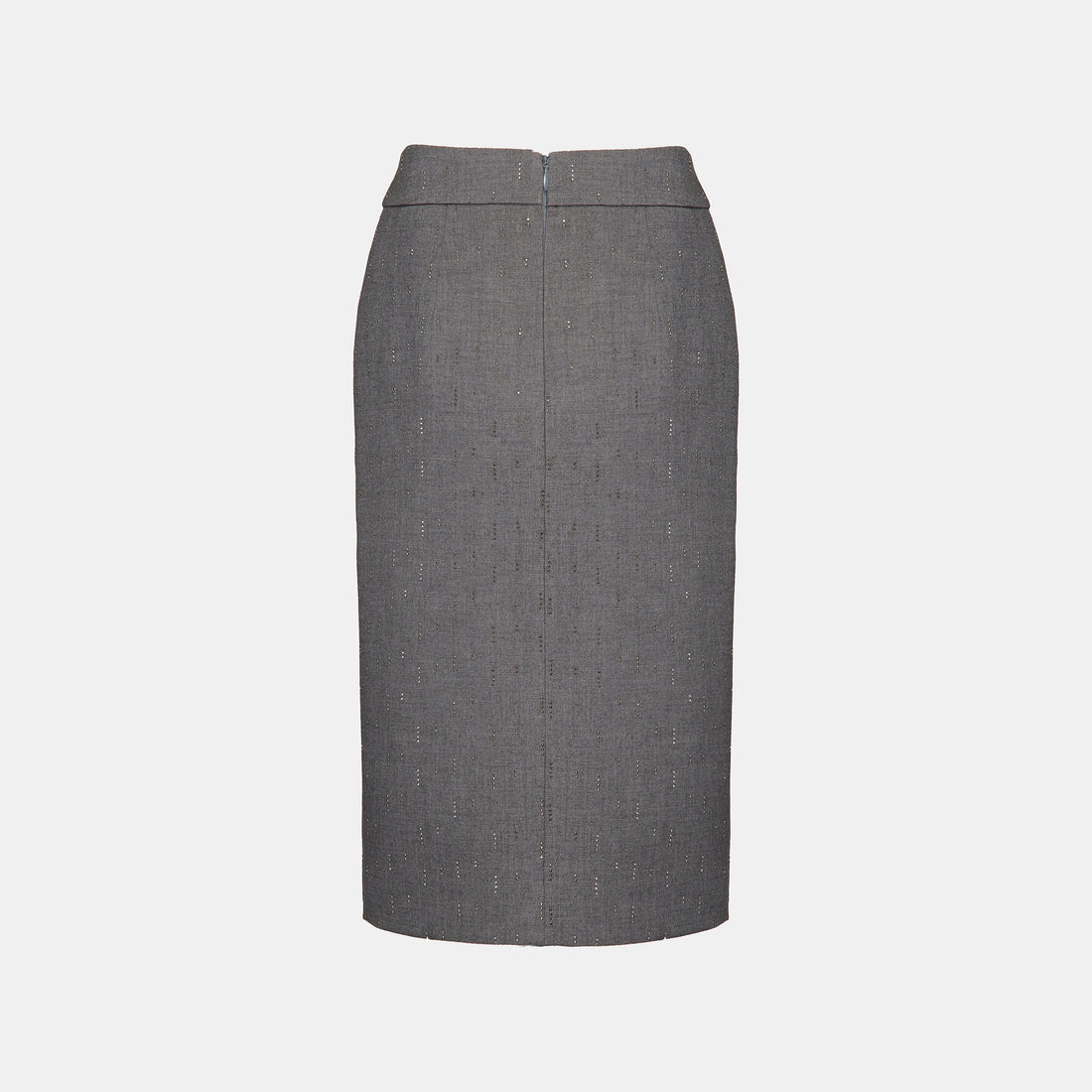 "Speak Sleek." 義大利手工鑽飾工藝鉛筆裙—Silverfall Grace銀光漫落