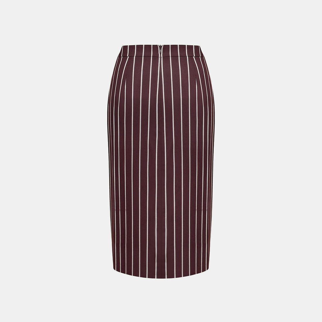 "Speak Sleek."義大利頂級羊毛直條西裝及膝裙—Rouge Nuit醺紅夜語